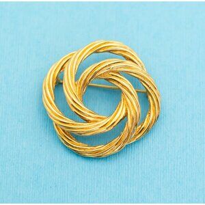 Vintage Golden Vortex Brooch by Monet - N2